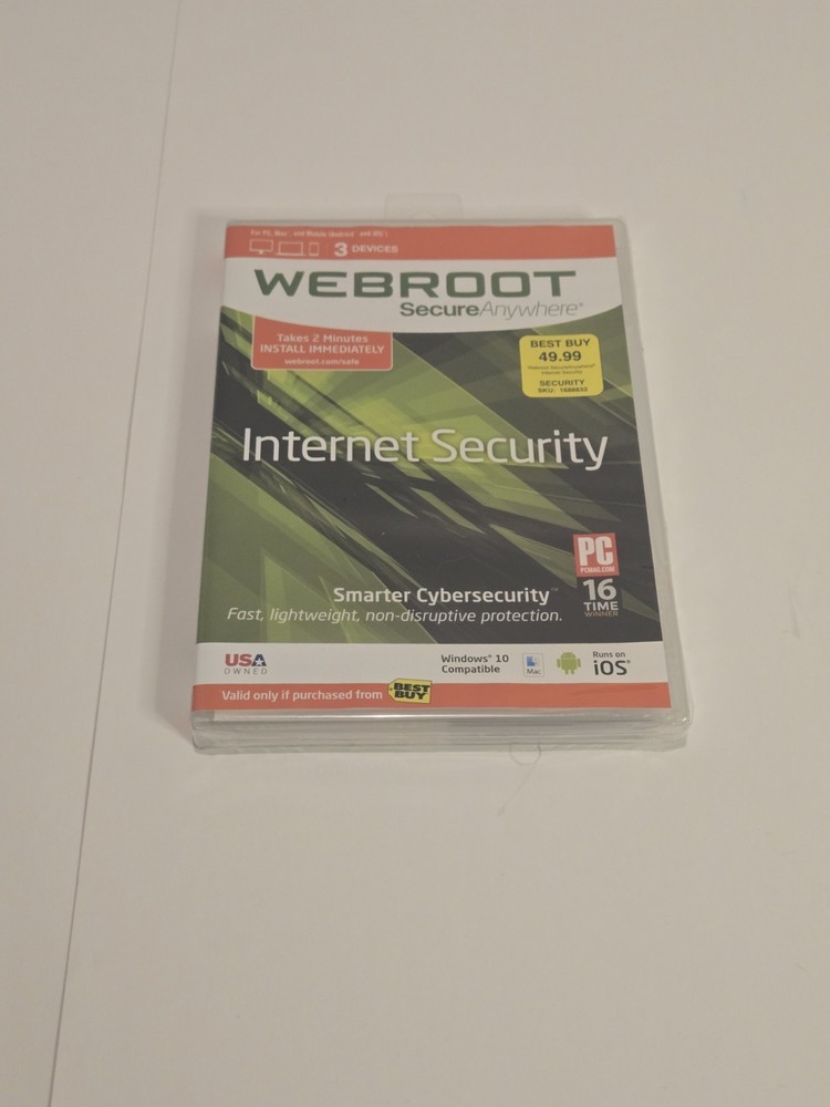 NEW SEALED Webroot SecureAnywhere Internet Security Windows MAC Android iOS