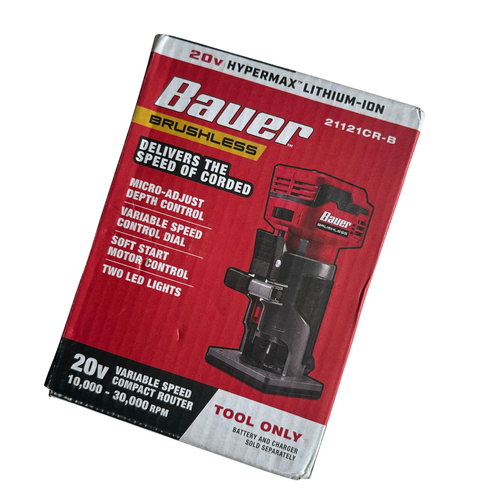 Bauer 21121CR-B Variable Speed Router Compact Red Tool Only + Original Box Wood