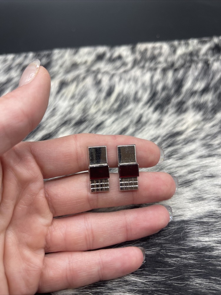 Stunning Silvertone Vintage Cuff Links #Q36