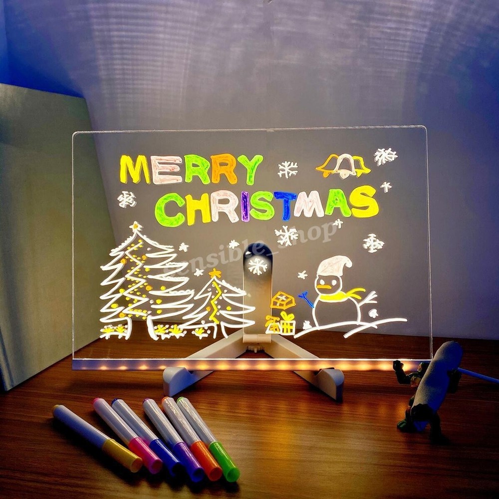 LED Note Board Light Up Acrylic Message Board LED Drawing Board Illuminated Kids