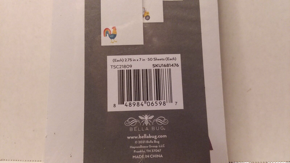 Bella Bug 3 Ct List Pad Set - Farm