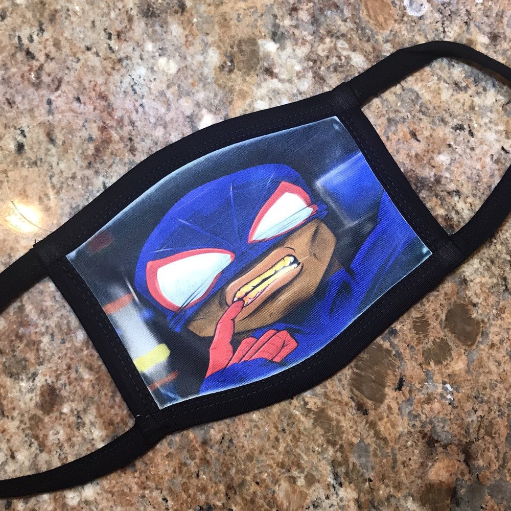 Black SuperHero Face Mask Reusable Washable Double Layer