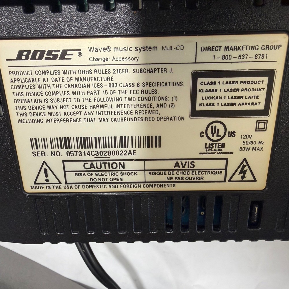 Bose Wave Music System III Multi-CD Changer Gray 4-Disc Remote FM/AM Untested