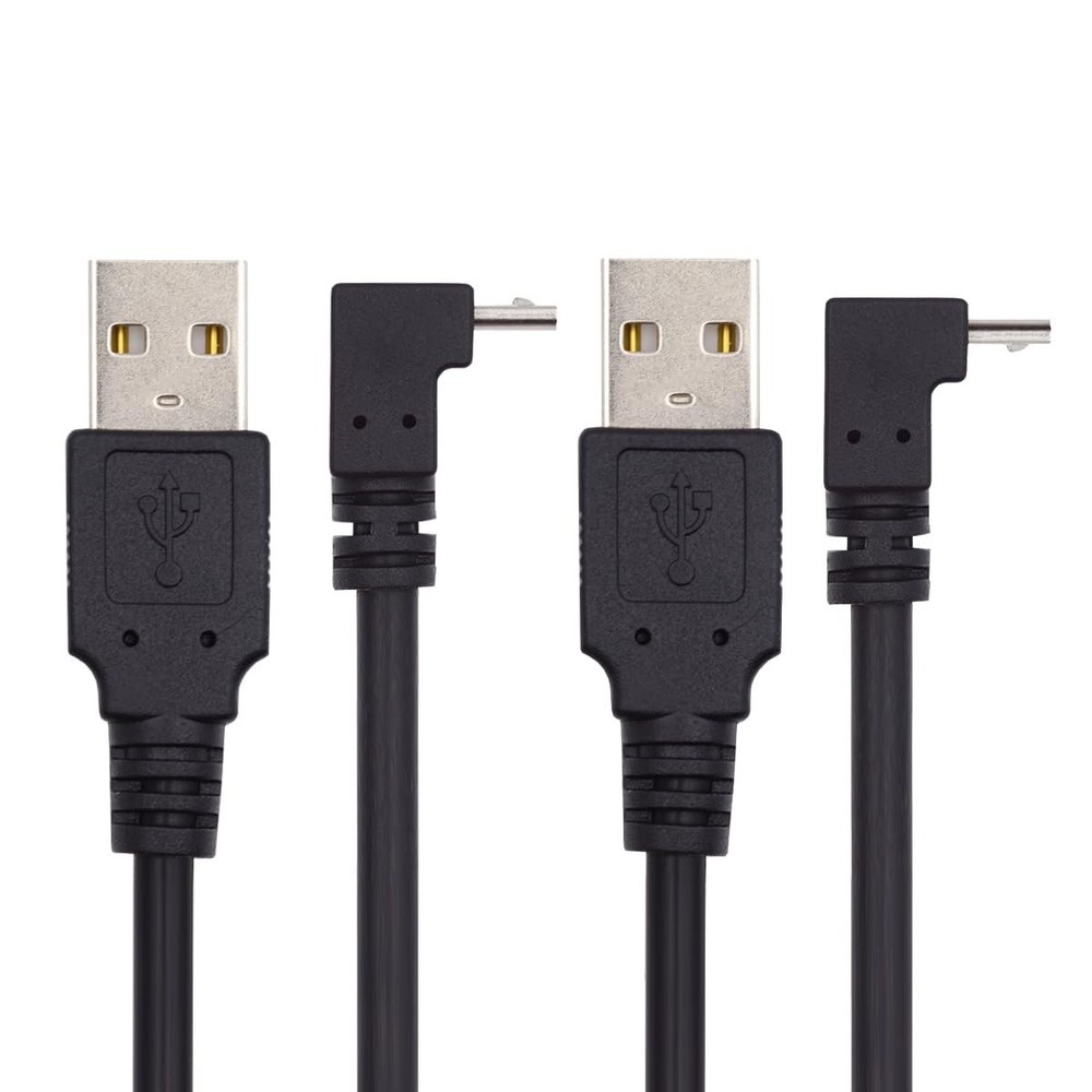 UP  Down Angled 90 Degree Micro USB 2.0 Type 5Pin to USB 2.0 Type-A Data Char...