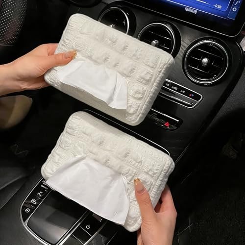 Car Tissue Holder, Car Standard Tissue Holder, Multi-Functional Puff - Beige