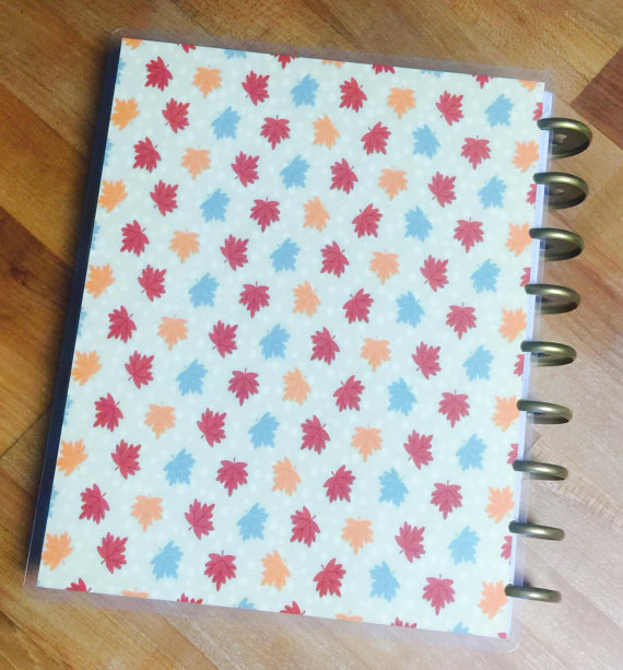 I LOVE FALL Leaves Front/Back Cover Set for use w Happy Planner