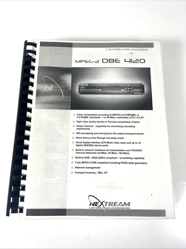THOMSON MPEG 2 DBE 4120 DVB Encoder Guide Manual Instructions