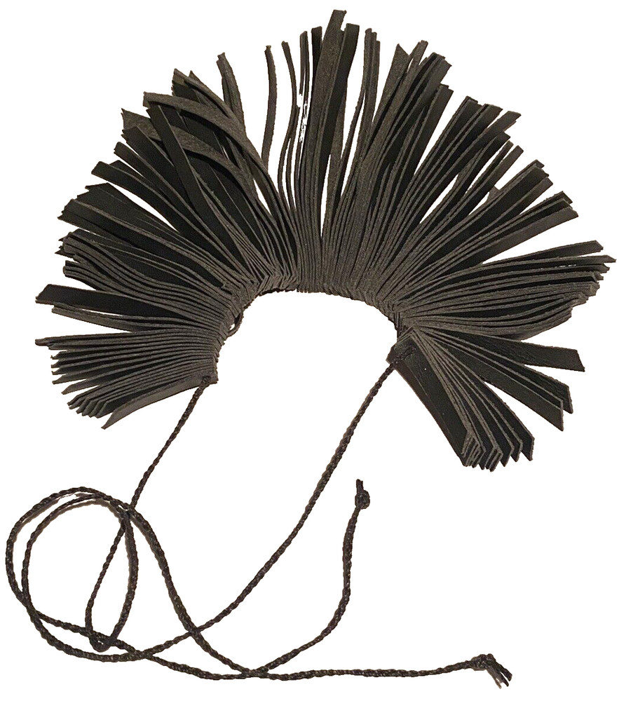 ARTISAN MODERNIST FAUX LEATHER GRADUATED PANEL TIEBACK STATEMENT NECKLACE