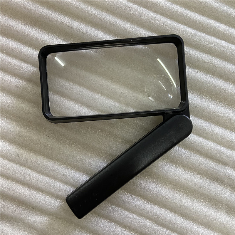 Hand-held Folding Rectangular Magnifying Glass 2.5/4X Double Lens Gift Magnifier