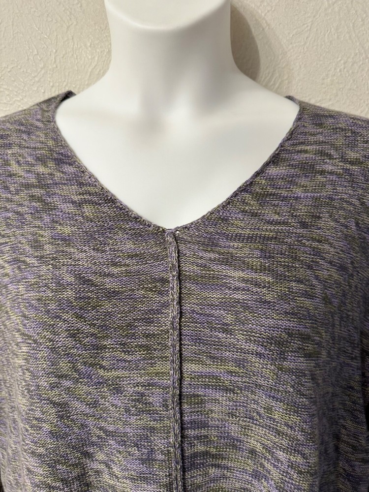 NWT Coldwater Creek Size XL Marled Boxy V neck Pullover Sweater