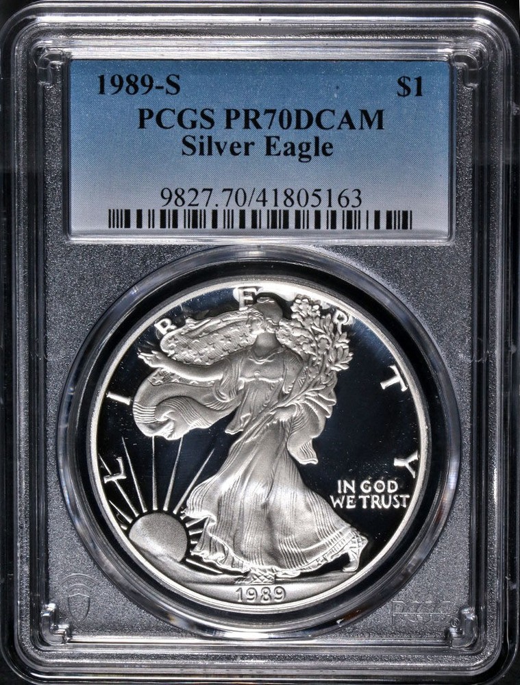 1989-S Silver American Eagle $1 PCGS PR70 DCAM - STOCK