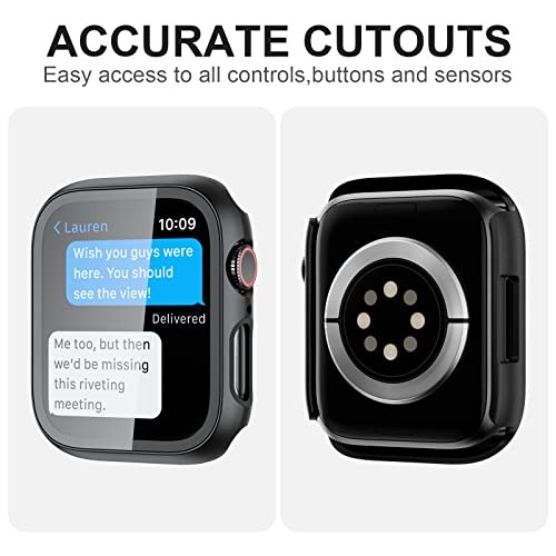 2 Pack Case with Tempered Glass Screen Protector 41mm-Series 9/8/7 Clear/Clear