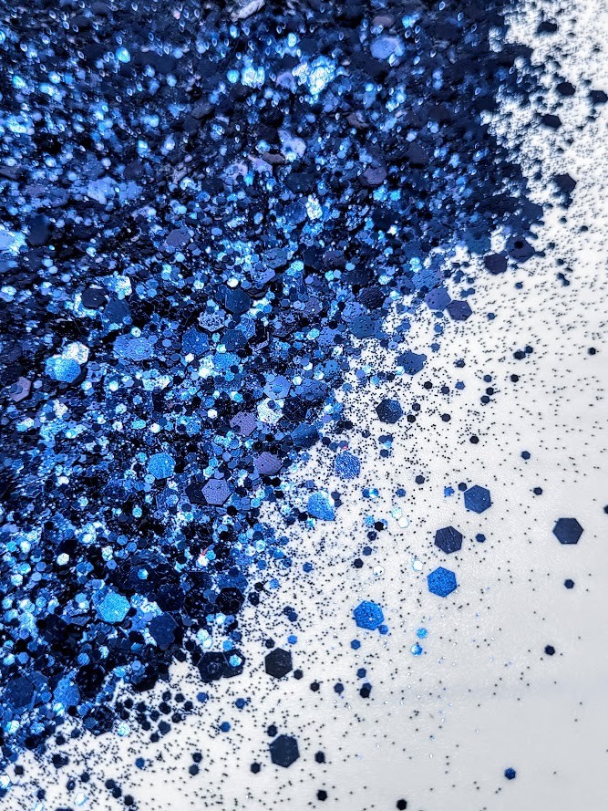 Metallic Chunky Dark Blue Glitter - Dark Nova 3 oz.