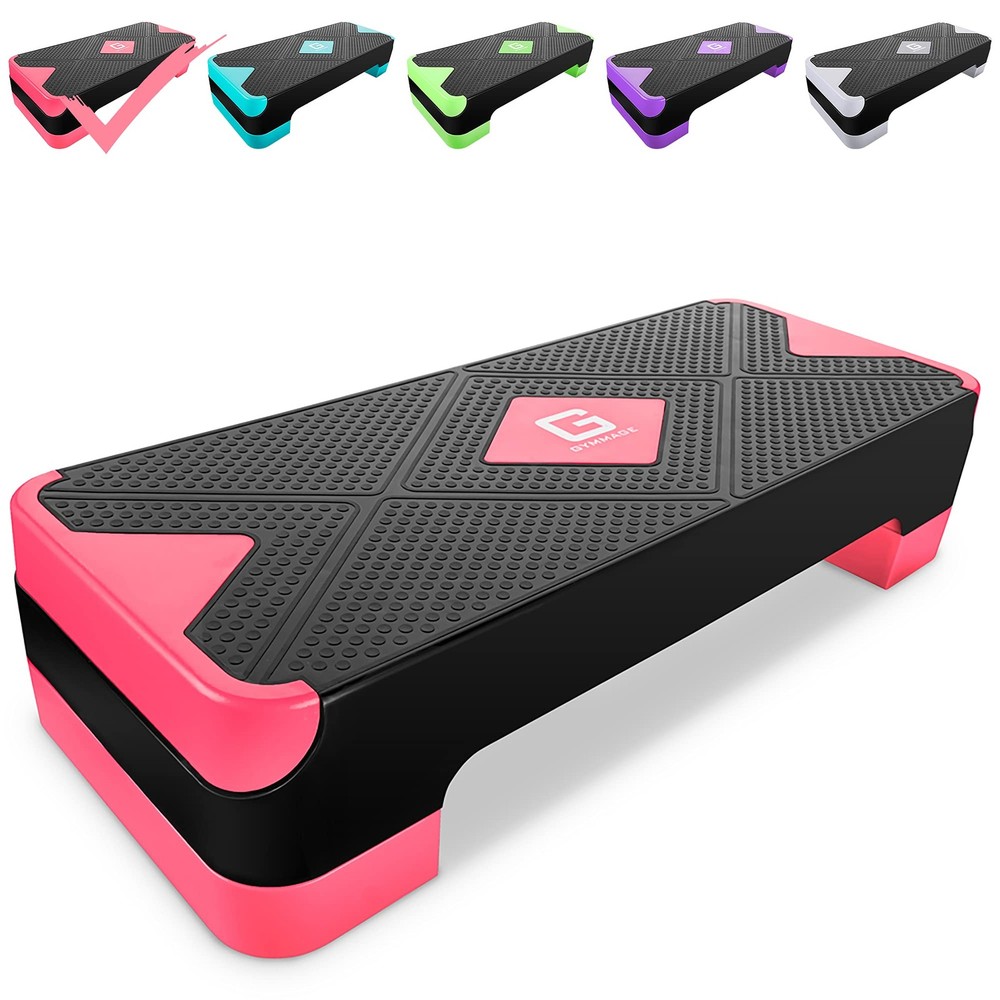 Adjustable Workout Aerobic Stepper, Aerobic Exercise Step Platform with 2 Ris...
