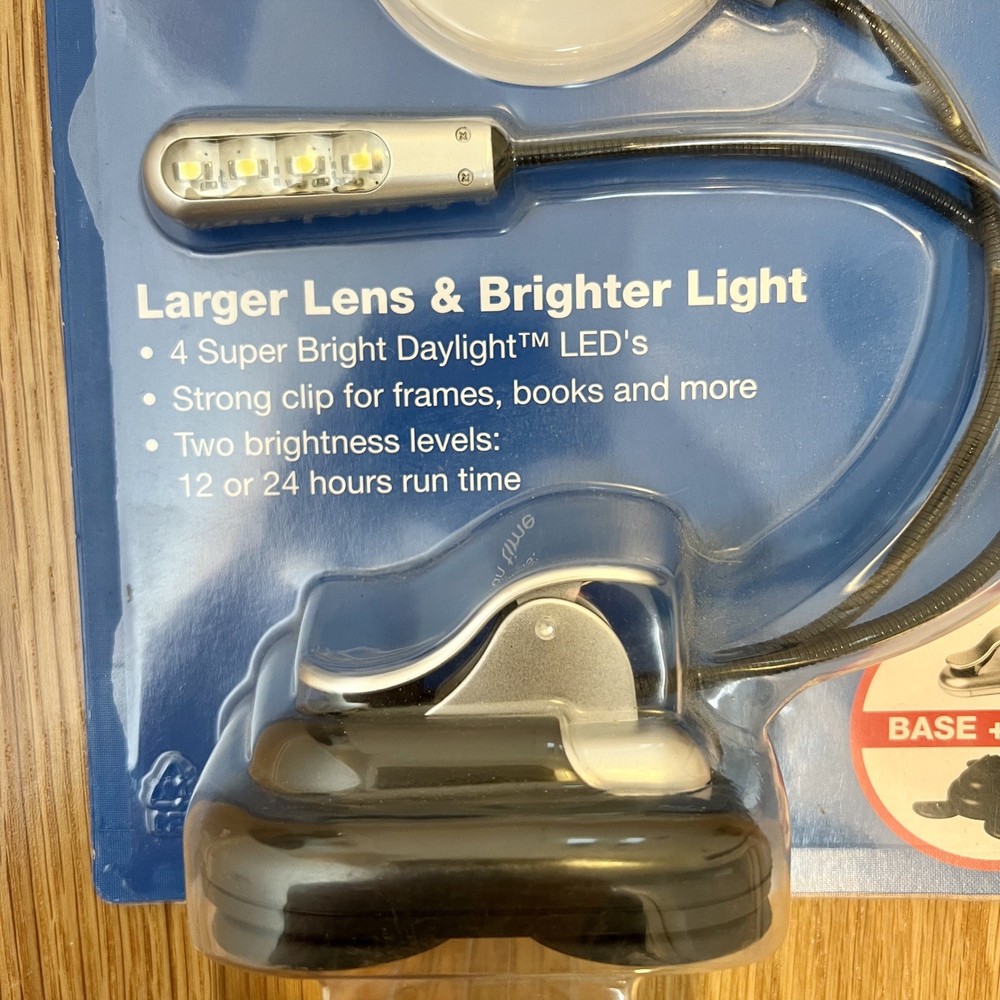 Book Light LED Micro Max 7cm/3" Magnifier Bendable Sewing Craft Assembly Work