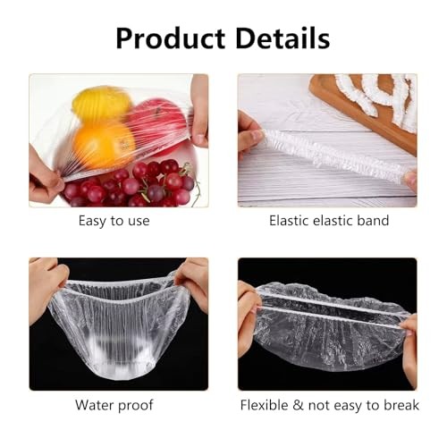 100Pcs Bowl Covers for Bread Proofing, Plastic Shower Caps for Sourdough