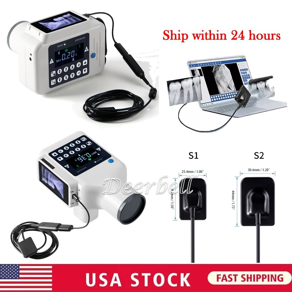 Dental X Ray Mobile Unit Machine System Digital Sensor LCD Frequency No Shield