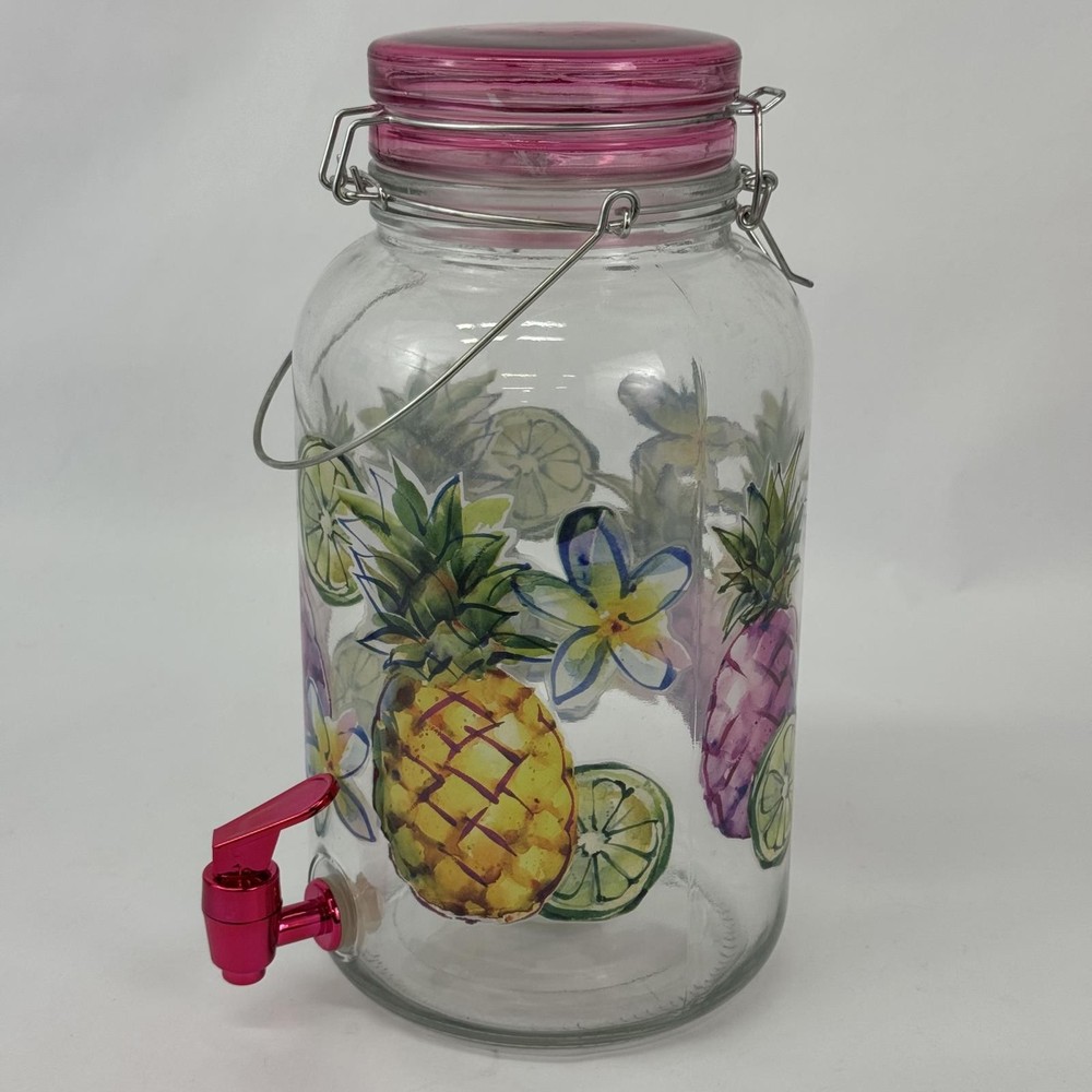 Mainstays 1 Gallon Sun Tea Cold Drink Dispenser Pineapple Pattern