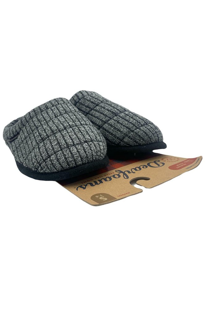 Dearfoams Men's Quilted Slipper Black