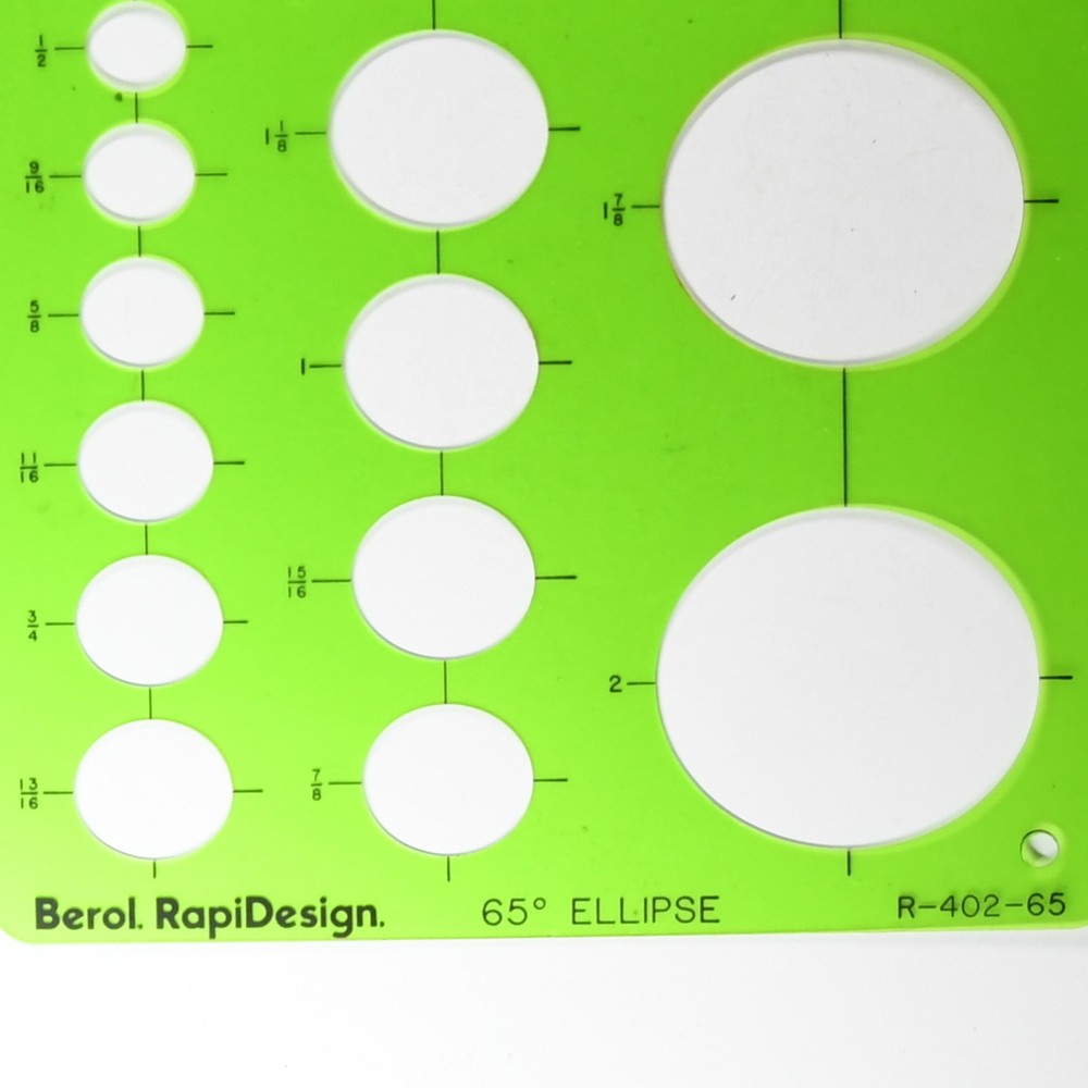 Berol RapiDesign R-402-65 65° Ellipse Drafting Template