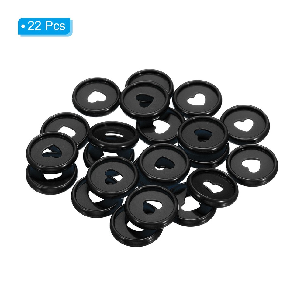 24mm Book Binding Discs 22pcs Discbound Expansion Discs Heart, Black