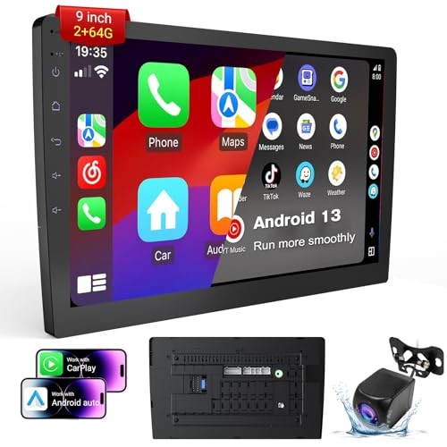 Wireless Double Din Car Stereo with 9" HD Touchscreen | CarPlay & Android Auto