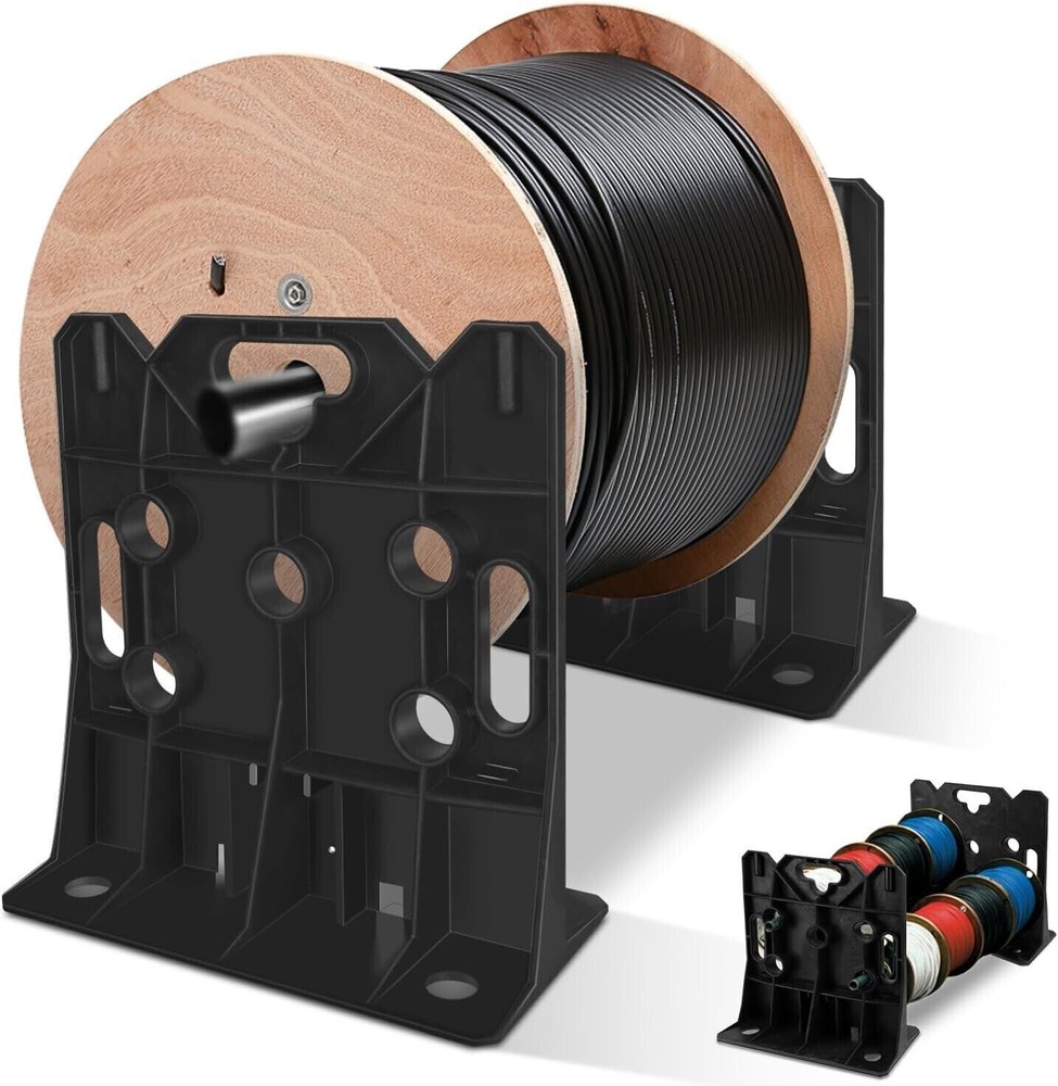 2x Cable Reel Dispenser Rack Wire Spool Caddy Holder Pull Spool Organizer Stands