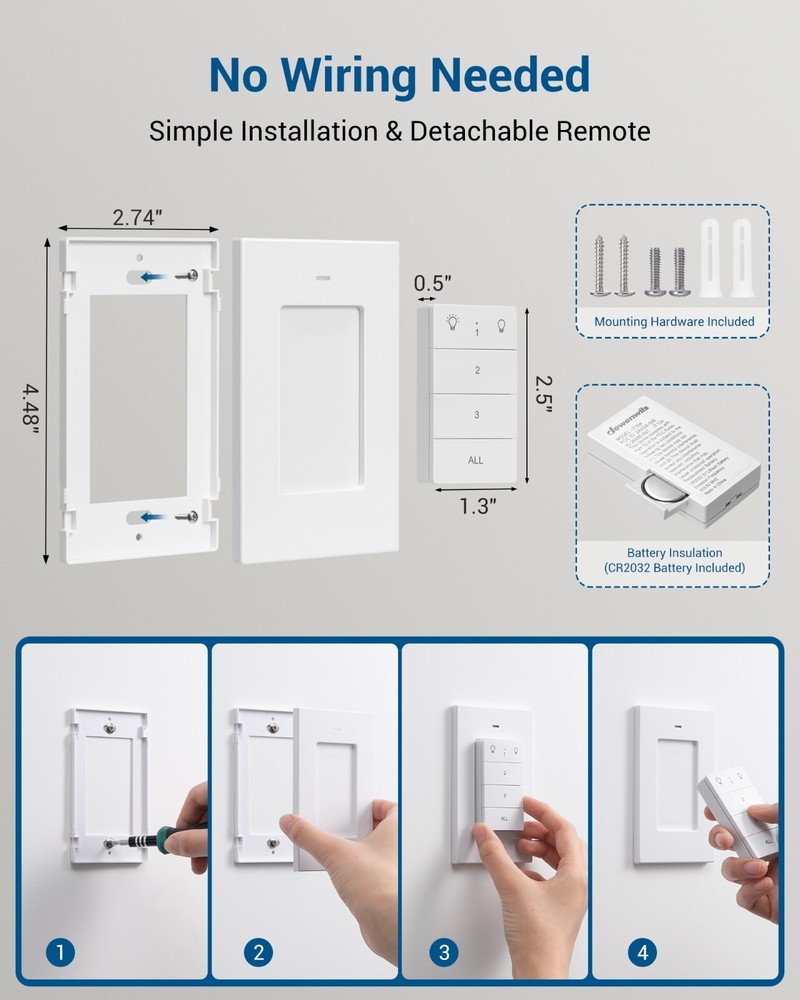 Dewenwils Dewenwils 2 Independent Remote Control Outlet Programmable Dual-use
