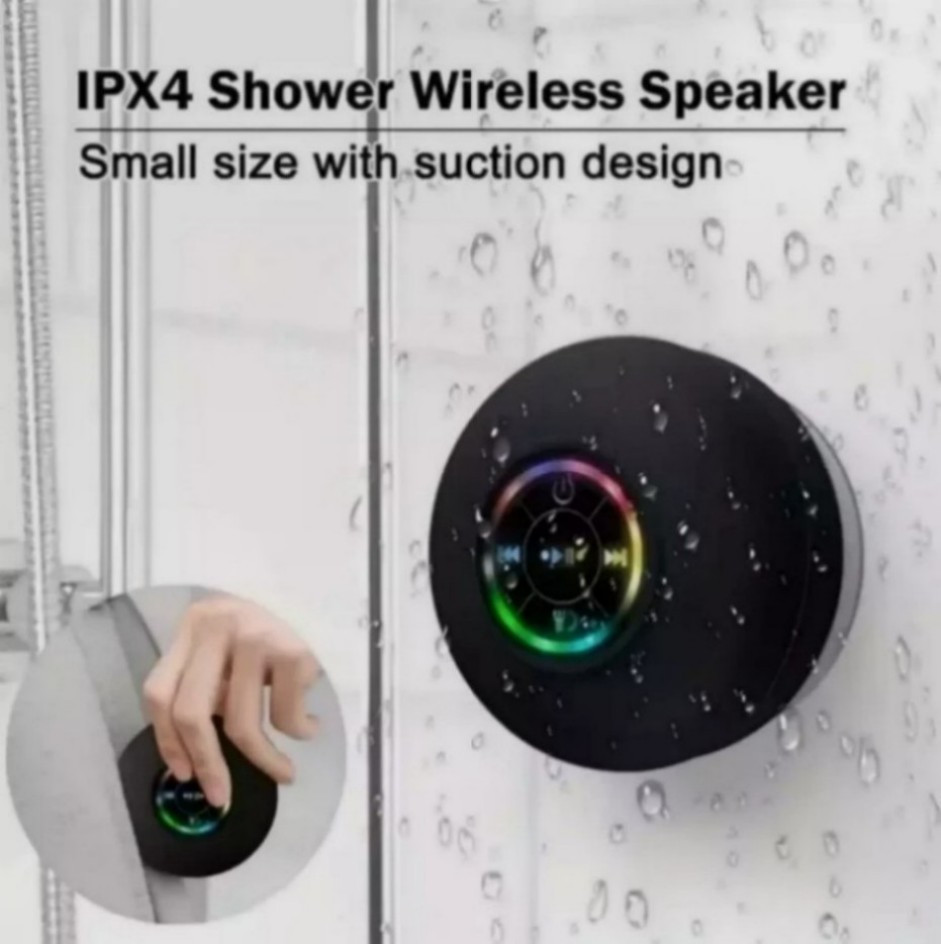 Waterproof Bluetooth Wireless Shower Speaker Bathroom Speaker LED Light&&#//