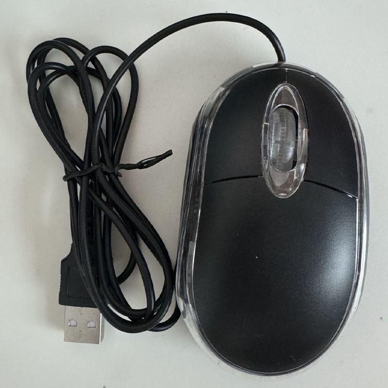 Wired USB Optical Mouse For PC Laptop Computer Scroll Wheel LED Light Black Mice
