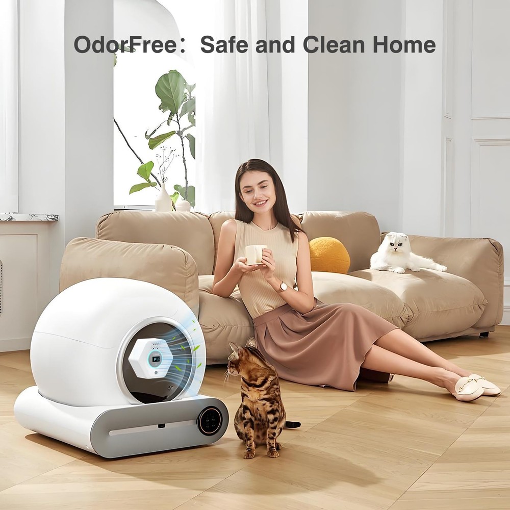 Cat Litter Odor Deodorizer - Ozone & Negative Ion Eliminator White