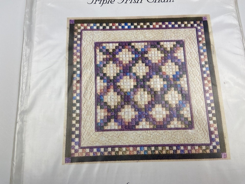 Laura J Perin Design Triple Irish Chain Needlepoint Pattern Quilt Collection
