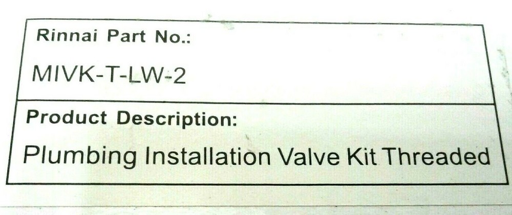 RINNAI MIVK-T-LW-2 MATSUI TANKLESS ISOLATION VALVE KIT 3/4" THREADED