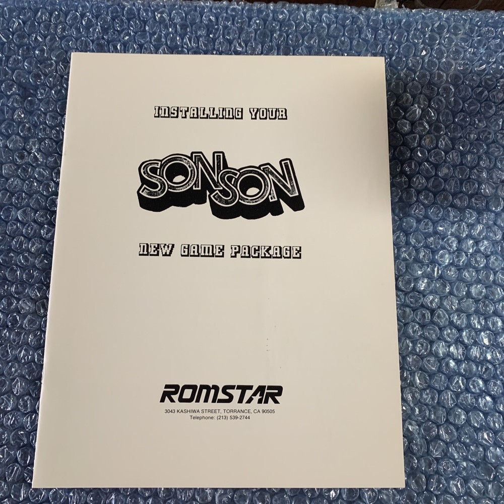 Original Son Son Romstar    arcade Video game manual