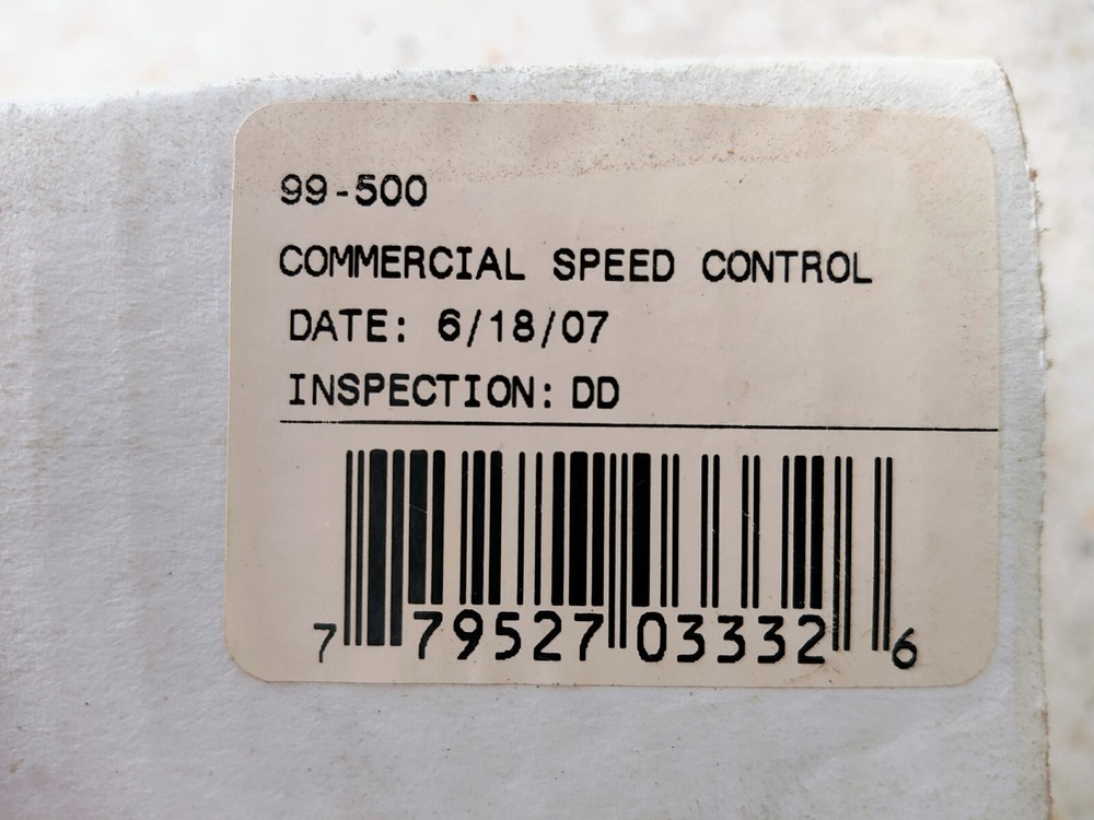 Lifebreath 99-500 3 speed control