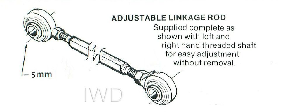 Weber Carb Universal adjustable Throttle Linkage Rod - 7"- swivel ends 1/2" adj