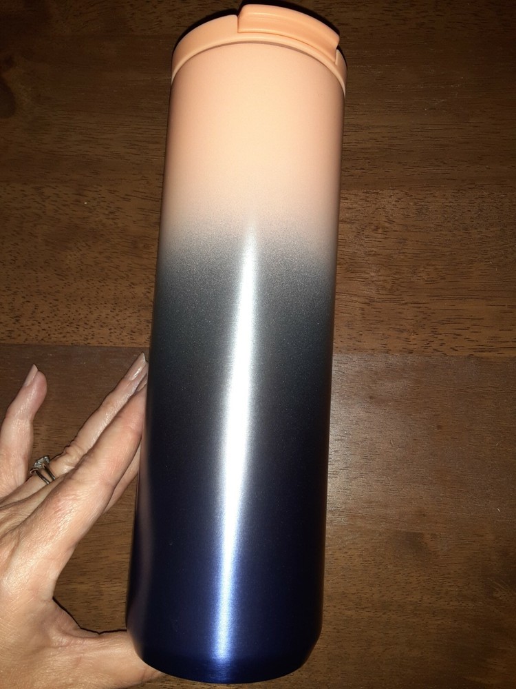 Starbucks NEW DEFECT Pink Blue Ombre 16oz HOT Cup 2020-1 TINY MICRO SCRATCH PIC