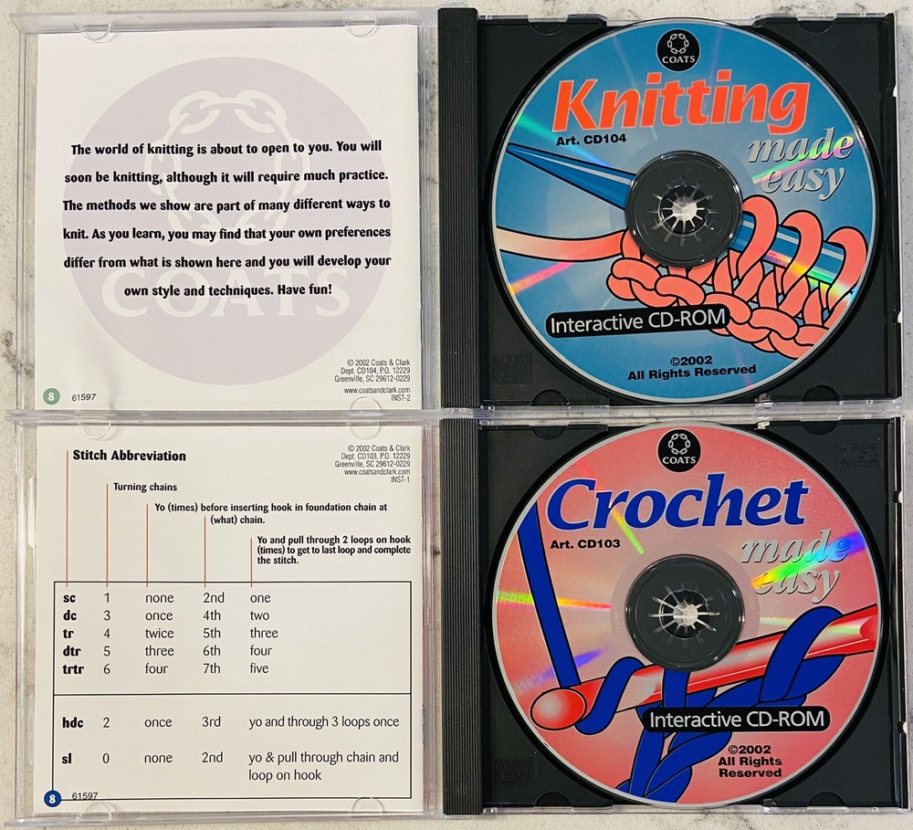 COATS CROCHET & KNITTING MADE EASY INTERACTIVE CD-ROM
