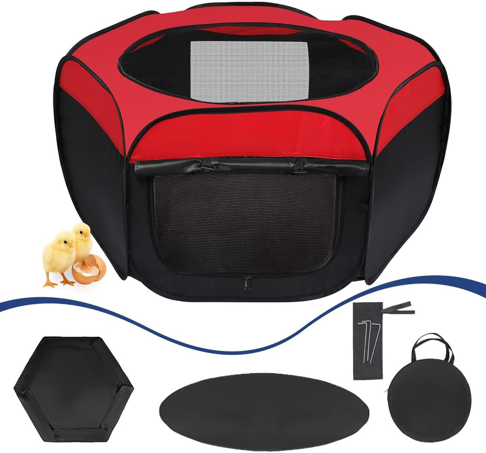 Brooder Box for Chicks Starter Kit - Upgraded Dual Door Collapsible Large Chicke