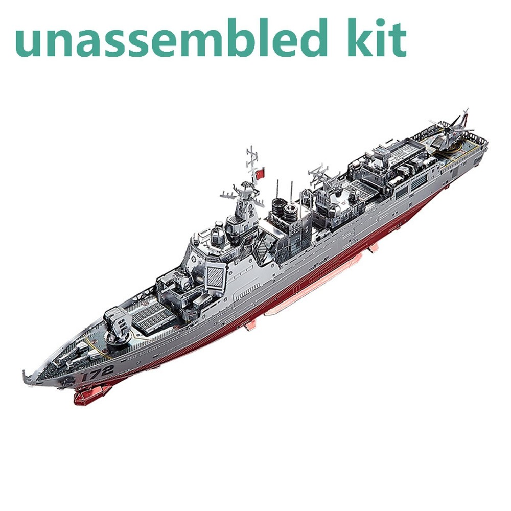 1:1000 Scale 052D Destroyer Model 3D Unassembled Kit Metal Model Souvenir Toy K