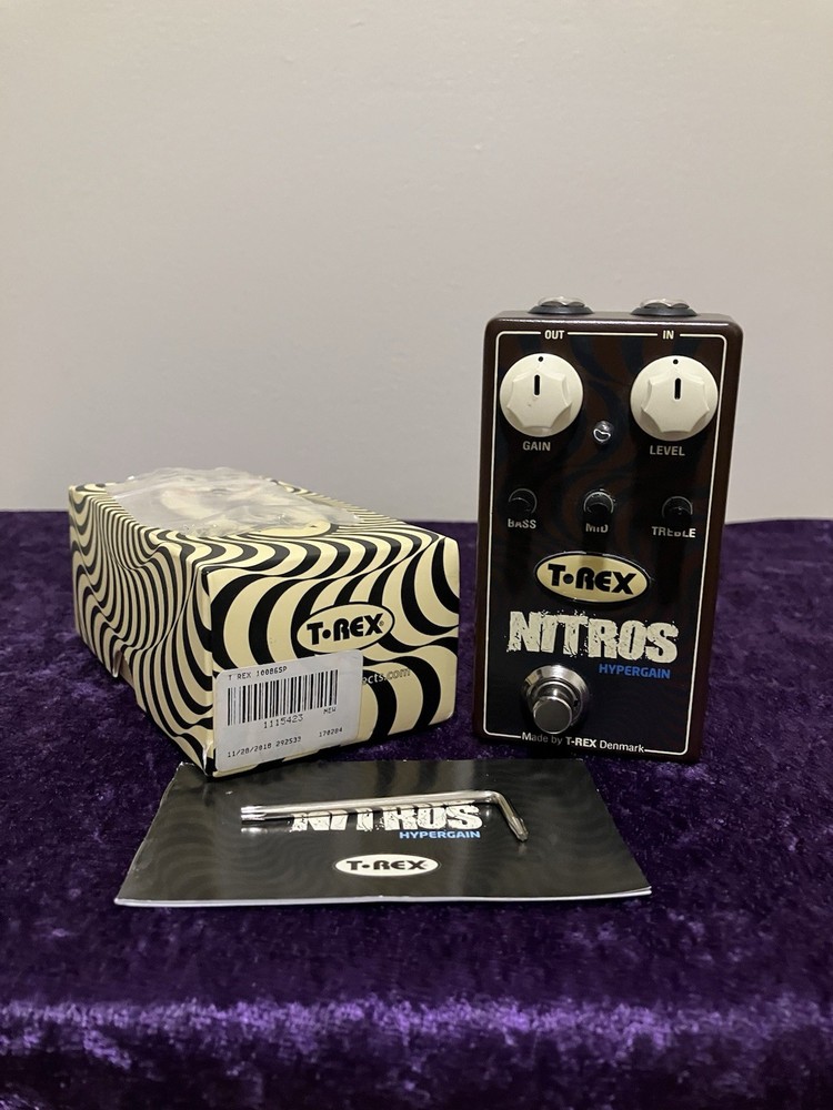 T-Rex Nitros Hyper Gain Distortion Pedal. OOP NOS