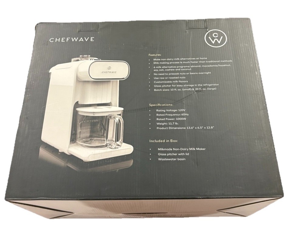 New Open Box ChefWave Milkmade Non Dairy Milk Maker 6 Programs Auto Clean