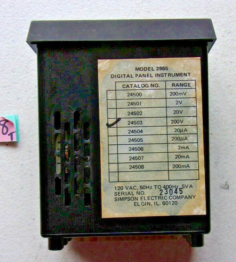 NEW IN BOX SIMPSON DIGITAL PANEL METER 24503 MODEL 2865 (116)