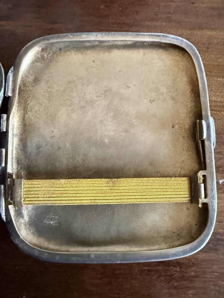 Antique Enamel Sterling Solid Silver Erotic Victorian Lady Cigarette Case Box