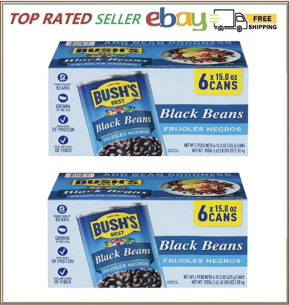 2 Pack - Bush's Black Beans (15 oz., 6 pk.)