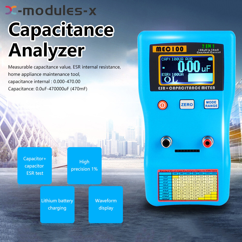 MEC-100 High-precision Capacitance Analyzer ESR Meter Digital Display Auto Rang