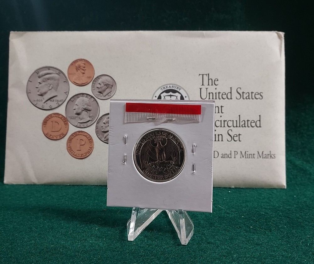 1992 D Washington Quarter Uncirculated from US Mint Set