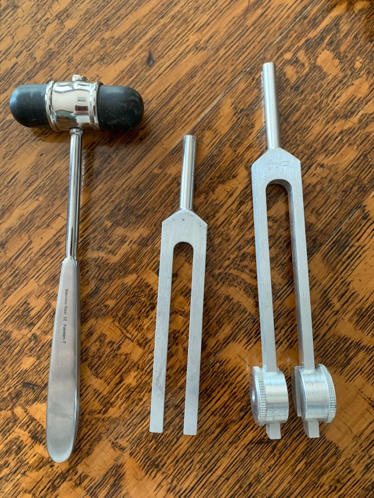 Neurological tools, tuning fork and reflex hammer