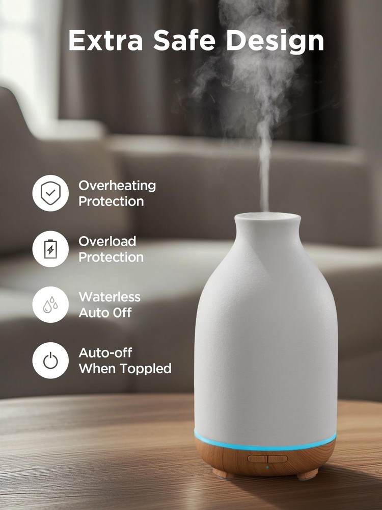 InnoGear Essential Oil Diffuser, 150ml Ceramic Stone Diffuser Medium, White