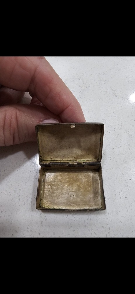 Small Sterling Silver Pill Box with Amethyst. Made in Mexico